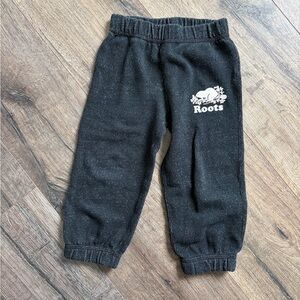 Roots Kids Black Sweatpants with White Logo